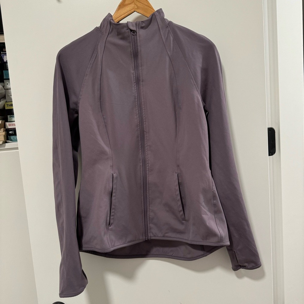 YOGALICIOUS purple jacket.
